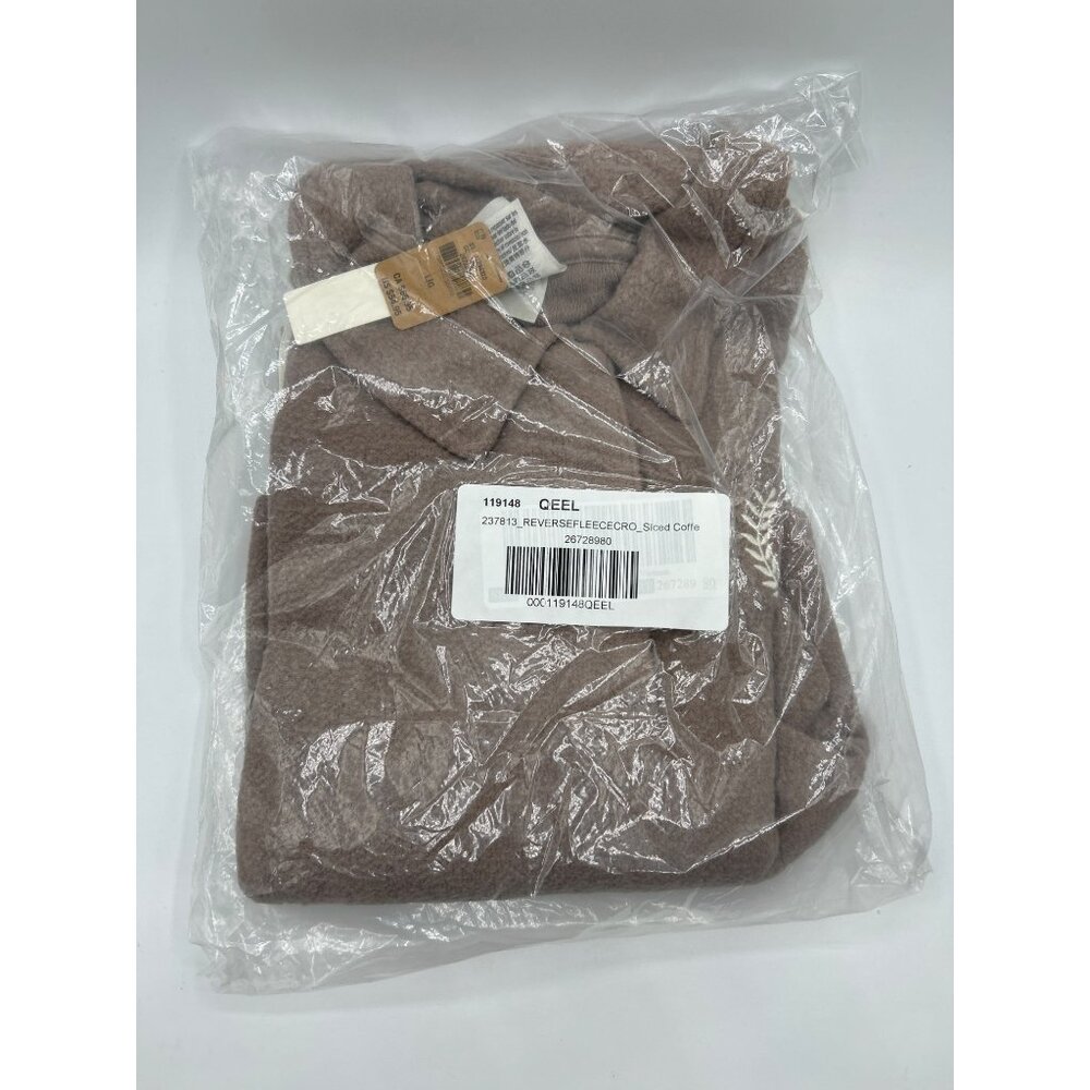 Pink Victoria Secret's Reverse Fleece Cropped Polo Sweatshirt Iced Coffee Color